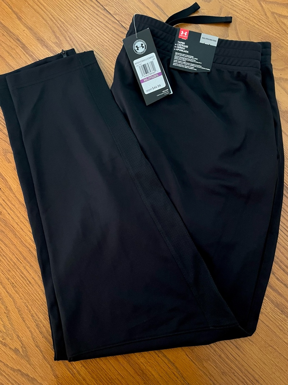Under Armour Men's Tapered Black Track Pants XXL NWT